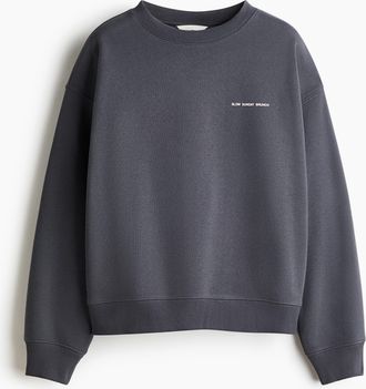 H&M Sweatshirt mit Textmotiv - Grau