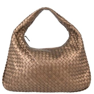 Bottega Veneta Intrecciato Handbag Leather Metallic Leather Handbag (Pre-Owned)