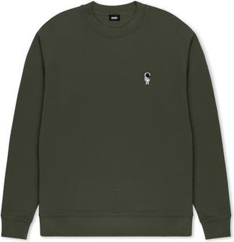 Dalix Astronaut Relaxed Midweight Fleece Crewneck Sweatshirt in Cypress at Nordstrom, Size Xx-Large