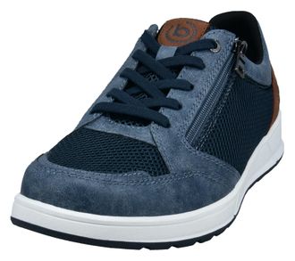 Bugatti Sneaker BUGATTI, Herren, Gr. 40, blau, Lederimitat, Textil, Schuhe Sneaker, Freizeitschuh, Halbschuh, Schn&uuml;rer mit Kontrastbesatz an der Ferse