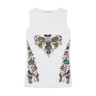 Maliparmi Sleeveless Tops, female, Multicolor, Size: M Embroidery Tank Top