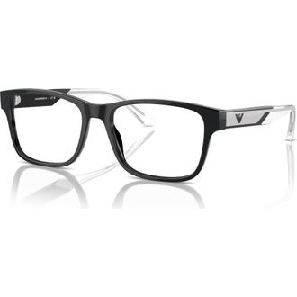 Emporio Armani 55mm Rectangle optical glasses in Black at Nordstrom