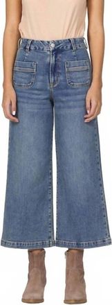 Dear John Denim Audrey High Rise Wide Leg Crop Jeans In Waikiki