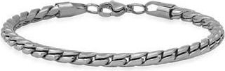 HMY Jewelry Mens Oxidized Stainless Steel Chain Bracelet in Metallic at Nordstrom Rack