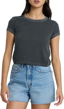 Billabong Daily Cotton Jersey Crop T-Shirt in Black Sands at Nordstrom, Size X-Small
