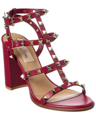 Valentino Rockstud Caged 90 Leather Ankle Strap Sandal