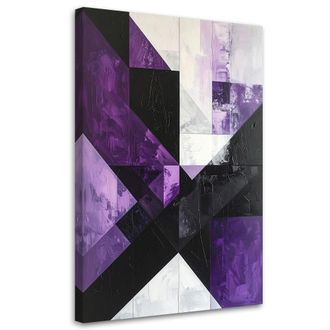 Feeby Cuadro En Lienzo, Formas Geom&eacute;tricas En Violeta, 80x120