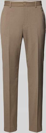 s.Oliver Black Label Regular Fit Anzughose mit angedeuteten Ges&auml;&szlig;taschen in Camel, Gr&ouml;&szlig;e 46