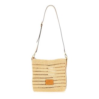 Etro Etro, Cross Body Bags, male, Beige, Size: ONE SIZE Perforated Raffia Crossbody Bag