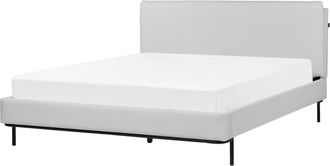 Beliani Cama Con Somier Con Cabecero Moderna Tapizado De Tela De Poli&eacute;ster Gris 160 X 200 Cm Corio