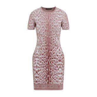 Roberto Cavalli Jaguar Print Midi Dress - female - Roberto Cavalli - Short Dresses - Pink - XS - Dresses