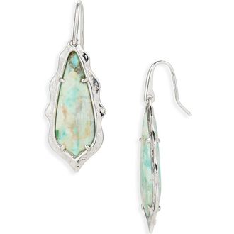 Kendra Scott Adriana Scallop Drop Earrings in Silver Sea Green Chrysocolla at Nordstrom
