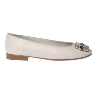 Baldinini Leather Ballerina - female - Baldinini - Ballerina Shoes - White - 4 1/2 UK - Shoes