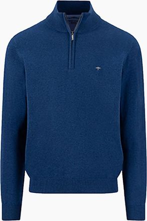 Fynch-Hatton Mens FYNCH-HATTON TROYER HALF ZIP KNITWEAR MIDNIGHT - Navy - Size: 38