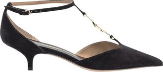 Ferragamo F Gesp T-Band Pomp - Dames - Pumps - Zwart - 42 EU - Su&egrave;de - Schoenen