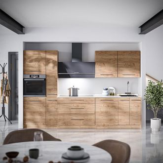 Vicco Mueble De Cocina Fame-line, Roble Dorado/roble Dorado, 310 Cm, Et Antracita, Vicco
