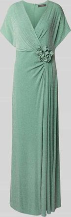 Vera Mont Maxikleid in Wickel-Optik mit V-Ausschnitt in Hellgruen, Gr&ouml;&szlig;e 42