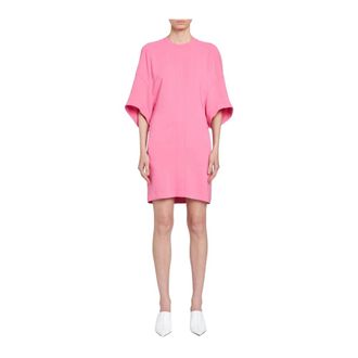 Stella McCartney Kleedjes, Dames, Roze, M, Chique Cape Jurk met Zakken