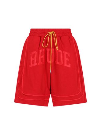 Rhude Red Straight-Leg Shorts With Classic Waistband