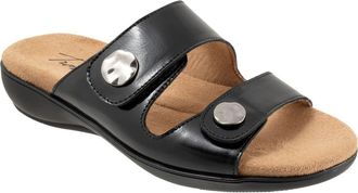 Trotters Ruthie Stitch Slide Sandal in Black 2 at Nordstrom, Size 10.5