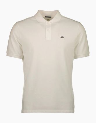 C.P. Company Mens Resist Dyed Logo Polo Shirt - White - Size: 40
