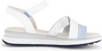 Gabor Witte damessandaal met klittenbandsluiting - Dames - Sandalen - Veelkleurig - 42 EU - Leer - Schoenen