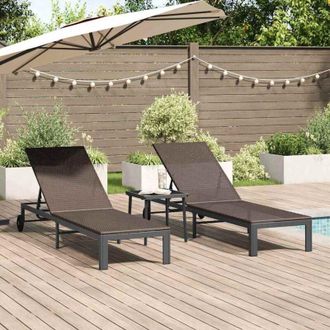 vidaXL Lettino da Sole 2 pcs Marrone 40 x 39 x 40.5cm polyrattan - Vidaxl