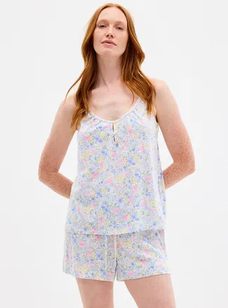 Lauren Ralph Lauren Womens Field of flowers scalloped trim pyjama set