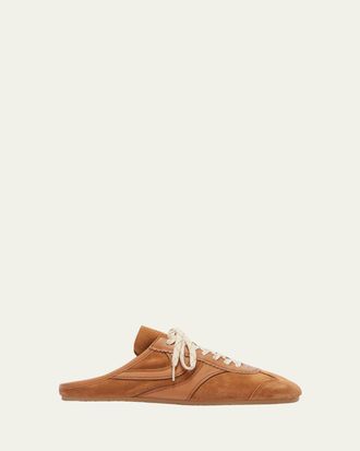 Dries Van Noten Mens Suede and Leather Mule Sneakers