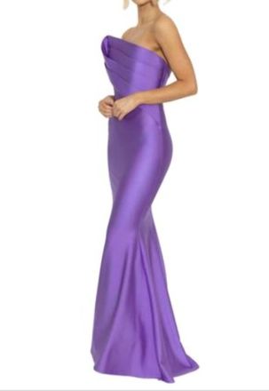 Nicole Bakti Strapless Mermaid Dress In Purple