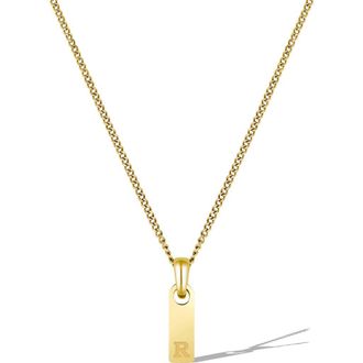 Vincero Mens Initial Pendant Necklace in Gold - R at Nordstrom