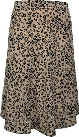 Altuzarra Leopard-Print Midi Skirt in Beige Silk
