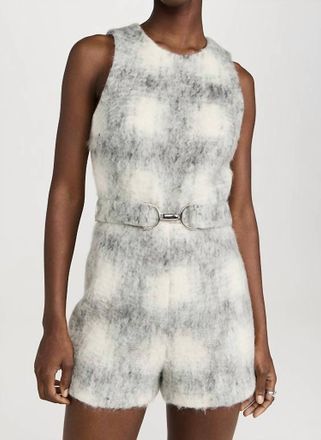 Amanda Uprichard Hazel Wool Belted Romper In Manderlay Wool