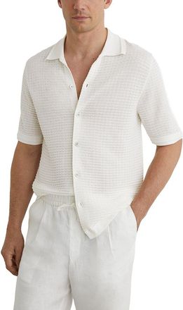 Reiss Clifton Button Through Linen-Blend Sweater