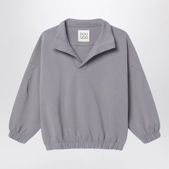 Douuod Grey V Neck Sweatshirt