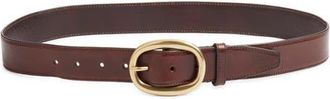 Frame Denim Oval Buckle Leather Belt in Dark Brown at Nordstrom, Size X-Small