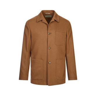 Canali Jassen, Heren, Bruin, 2Xl, Wol, Patch-pocket Jacket