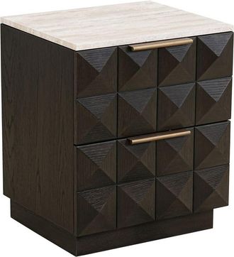 Richmond Interiors Design Nachttisch Claremont mit Marmorplatte