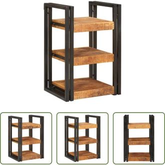 vidaXL vidaXL Comodino per camera da letto - Comodino Marrone e Nero 38 x 33 x 58 cm Legno di mango massello
