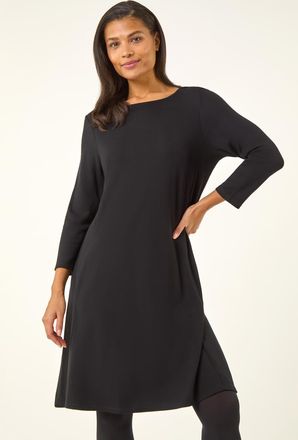 Roman A-Line Pocket Detail Swing Dress