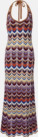 Faithfull The Brand Elisa chevron crochet cotton-blend maxi dress
