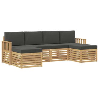 vidaXL Juegos De Sof&aacute;s 6 Pcs Blanco Y Antracita 249 X 122,5 X 73 Cm Vidaxl