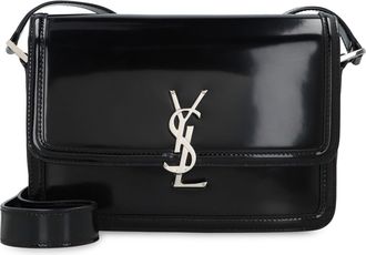Saint Laurent Mens Solferino Leather Messenger Bag Black Calf