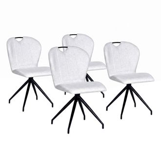 Weber Industries Juego de 4 sillas giratorias de comedor en color gris claro