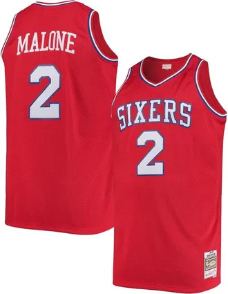 Mitchell & Ness Mens Mitchell & Ness Moses Malone Red Philadelphia 76ers 1982/83 Big & Tall Hardwood Classics Swingman Jersey at Nordstrom, Size 4X-Large