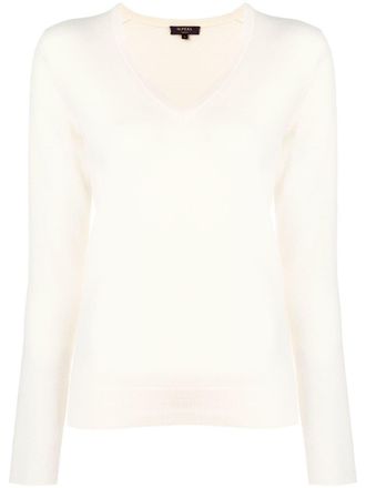 N.Peal v-neck jumper - White