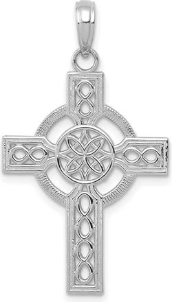 Diamond2Deal 14k Gold Diamond-cut Celtic Cross Pendant