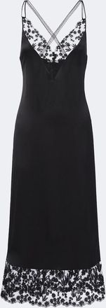 Fendi Lace-trimmed silk slip dress