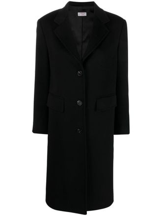 Alberto Biani Double-Breasted Wool Coat With Peak Lapels