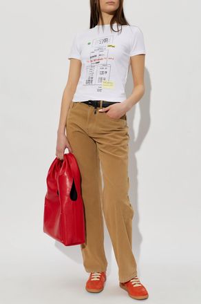 Maison Margiela T-shirt With Colorful Print, Womens, White